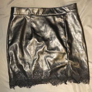 Mini leather skirt